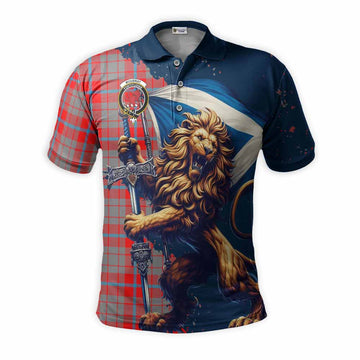 Moubray Tartan Family Crest Men's Polo Shirt with Scottish Majestic Lion Kid - Tartan Vibes Clothing