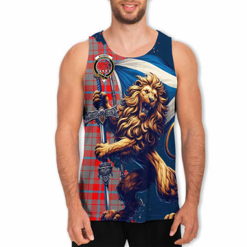Moubray Tartan Family Crest Men's Tank Top with Scottish Majestic Lion Men - Tartan Vibes Clothing