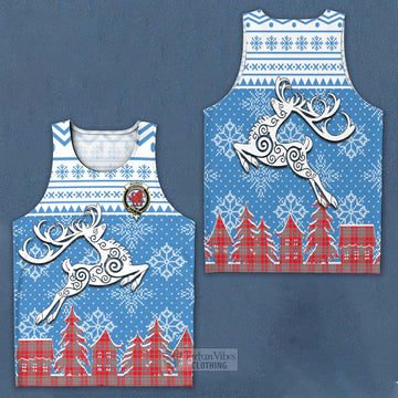 Moubray Clan Christmas Men's Tank Top Celtic Reindeer Style Men - Tartan Vibes Clothing