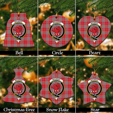 Moubray Tartan Christmas Ceramic Ornaments with Family Crest Ceramic - Tartan Vibes Clothing