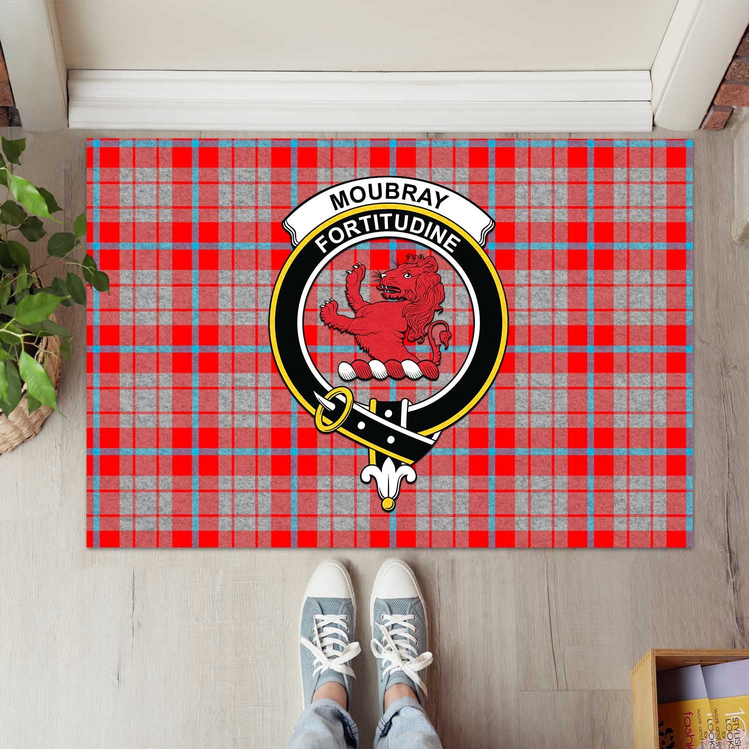 Moubray Tartan Rubber Doormat with Family Crest L 60*90cm - Tartan Vibes Clothing