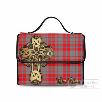 Tartan Vibes Clothing Moubray Tartan Waterproof Canvas Bag Golden Thistle Celtic Cross Style
