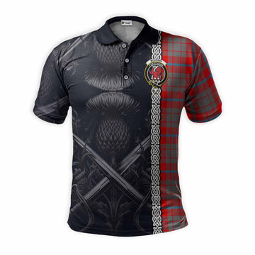 Moubray Tartan Polo Shirt with Family Crest Cross Sword Thistle Celtic Vibes Kid - Tartan Vibes Clothing