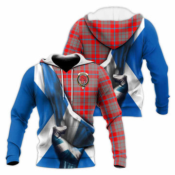 Moubray Tartan Knitted Hoodie with Family Crest Scotland Patriotic Style Unisex Knitted Pullover Hoodie - Tartan Vibes Clothing