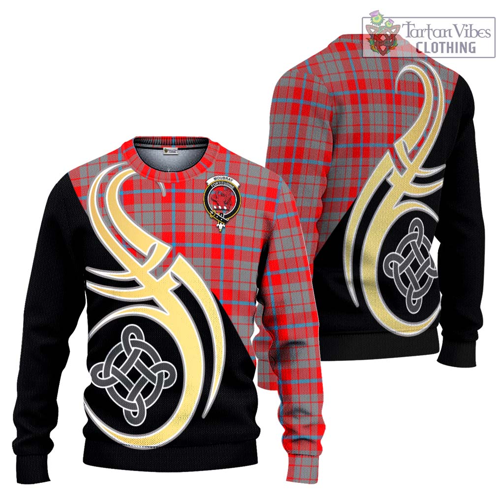 Moubray Tartan Ugly Sweater with Family Crest and Celtic Symbol Style Unisex - Tartan Vibes Clothing