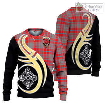 Moubray Tartan Ugly Sweater with Family Crest and Celtic Symbol Style Unisex - Tartan Vibes Clothing