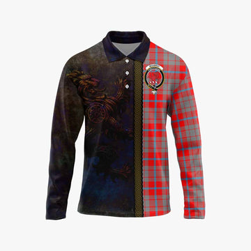 Moubray Tartan Family Crest Long Sleeve Polo Shirt Alba Gu Brath Be Brave Lion Ancient Style