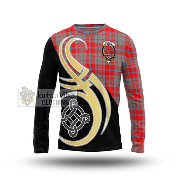 Moubray Tartan Long Sleeve T-Shirt with Family Crest and Celtic Symbol Style Unisex - Tartan Vibes Clothing