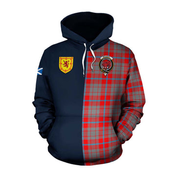 Moubray Tartan Cotton Hoodie Alba with Scottish Lion Royal Arm Half Style Pullover Hoodie XS - Tartan Vibes Clothing