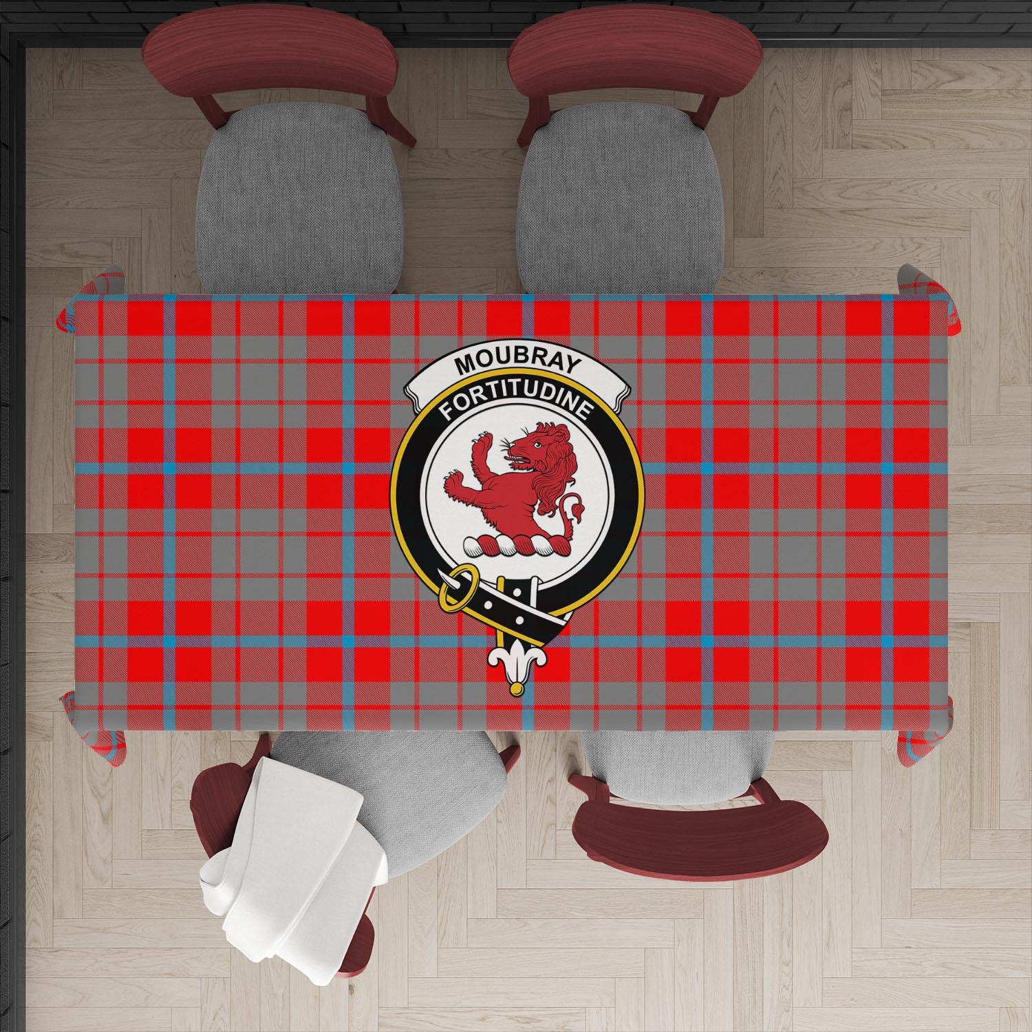 Moubray Tartan Tablecloth with Family Crest XL 57.1"x70.9"(145x180cm) - Tartan Vibes Clothing