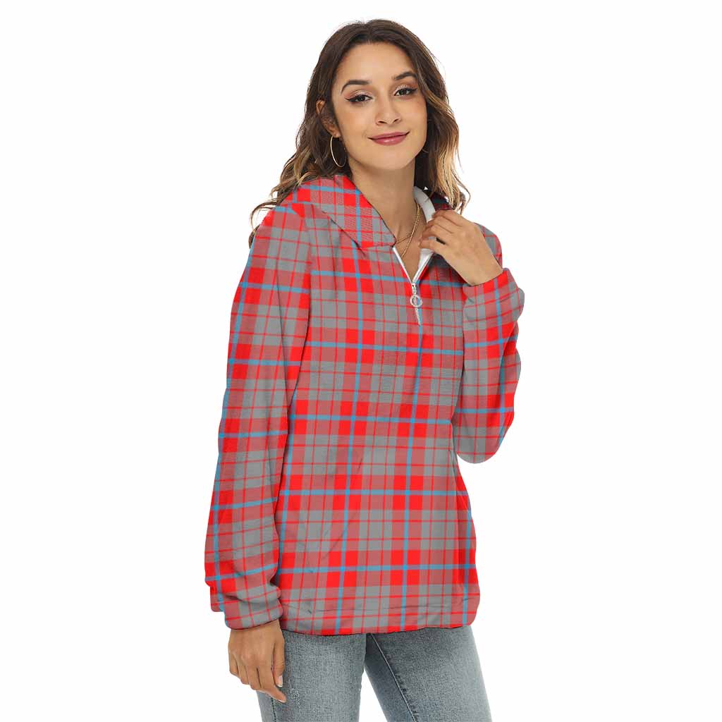Moubray Tartan Women's Borg Fleece Hoodie with Half Zip Female - Tartan Vibes Clothing