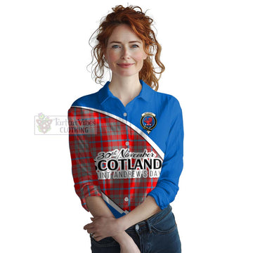 Moubray Family Crest Tartan Women's Casual Shirt Celebrate Saint Andrew's Day in Style Female - Tartan Vibes Clothing
