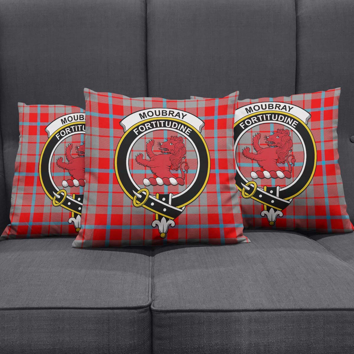 Moubray Tartan Pillow Cover with Family Crest Rectangle Pillow Cover 51*91cm - Tartan Vibes Clothing