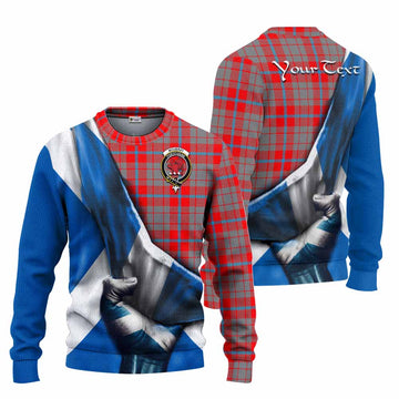 Moubray Tartan Knitted Sweater with Family Crest Scotland Patriotic Style Unisex - Tartan Vibes Clothing