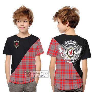 Moubray Tartan Kid T-Shirt with Family Crest and Military Logo Style Youth XL Size14 - Tartan Vibes Clothing
