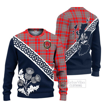 Moubray Tartan Ugly Sweater Featuring Thistle and Scotland Map Unisex - Tartan Vibes Clothing