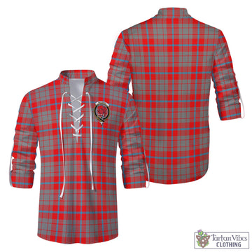Moubray Tartan Men's Scottish Traditional Jacobite Ghillie Kilt Shirt with Family Crest Men - Tartan Vibes Clothing