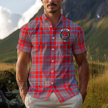 Moubray Tartan Cotton Hawaiian Shirt with Family Crest Kid - Tartan Vibes Clothing
