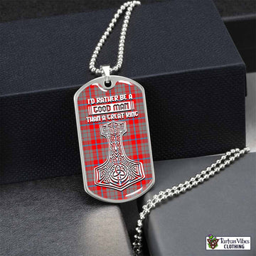Tartan Vibes Clothing Moubray Tartan Dog Tag Necklace Viking Mjolnir Style