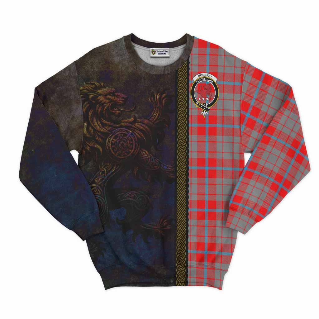 Moubray Tartan Family Crest Sweatshirt Alba Gu Brath Be Brave Lion Ancient Style Unisex - Tartan Vibes Clothing