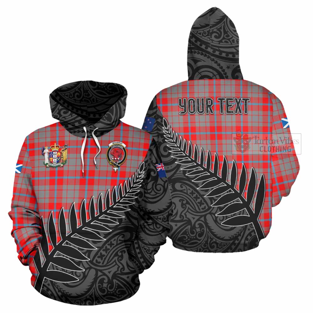 Tartan Vibes Clothing Moubray Crest Tartan Hoodie with New Zealand Silver Fern Half Style