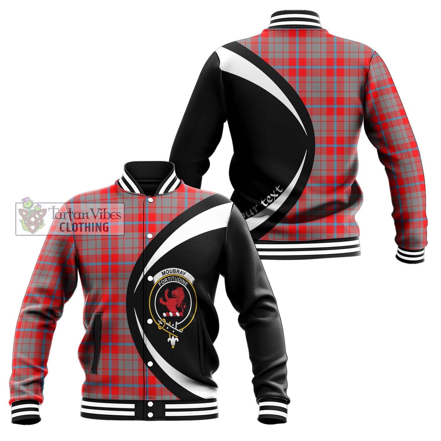 Moubray Tartan Baseball Jacket with Family Crest Circle Style Unisex - Tartan Vibes Clothing