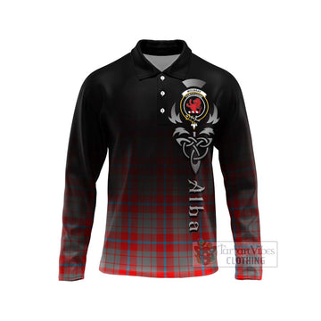 Moubray Tartan Long Sleeve Polo Shirt Featuring Alba Gu Brath Family Crest Celtic Inspired Unisex - Tartan Vibes Clothing
