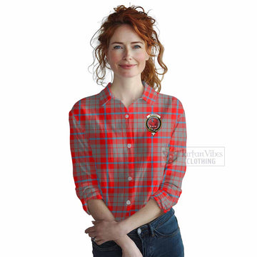 Moubray Tartan Women's Casual Shirt with Family Crest DNA In Me Style Female - Tartan Vibes Clothing
