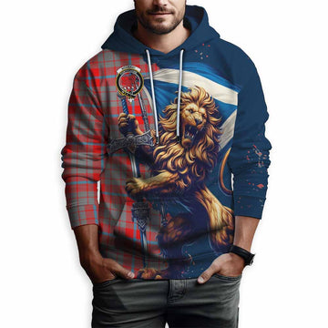 Moubray Tartan Family Crest Hoodie with Scottish Majestic Lion Zip Hoodie - Tartan Vibes Clothing