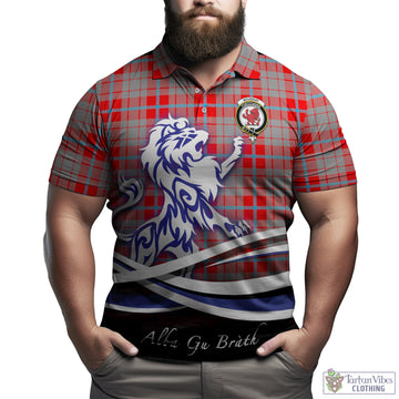 Moubray Tartan Polo Shirt with Alba Gu Brath Regal Lion Emblem Kid - Tartan Vibes Clothing