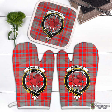 Moubray Tartan Combo Oven Mitt & Pot-Holder with Family Crest Combo 2 Oven Mitt & 1 Pot-Holder Black - Tartan Vibes Clothing