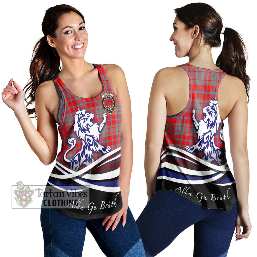 Moubray Tartan Women's Racerback Tanks with Alba Gu Brath Regal Lion Emblem 4XL - Tartan Vibes Clothing
