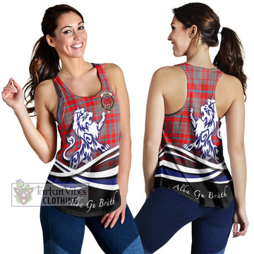 Moubray Tartan Women's Racerback Tanks with Alba Gu Brath Regal Lion Emblem 4XL - Tartan Vibes Clothing