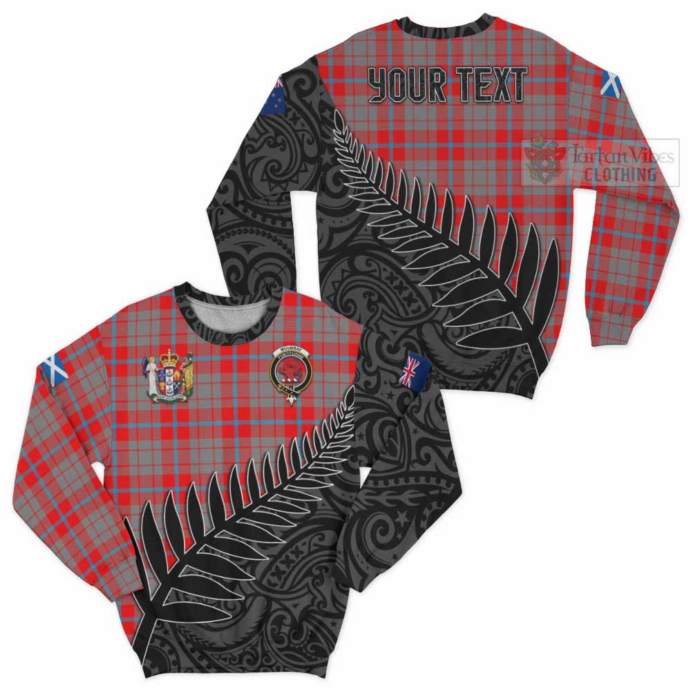 Tartan Vibes Clothing Moubray Crest Tartan Sweatshirt with New Zealand Silver Fern Half Style