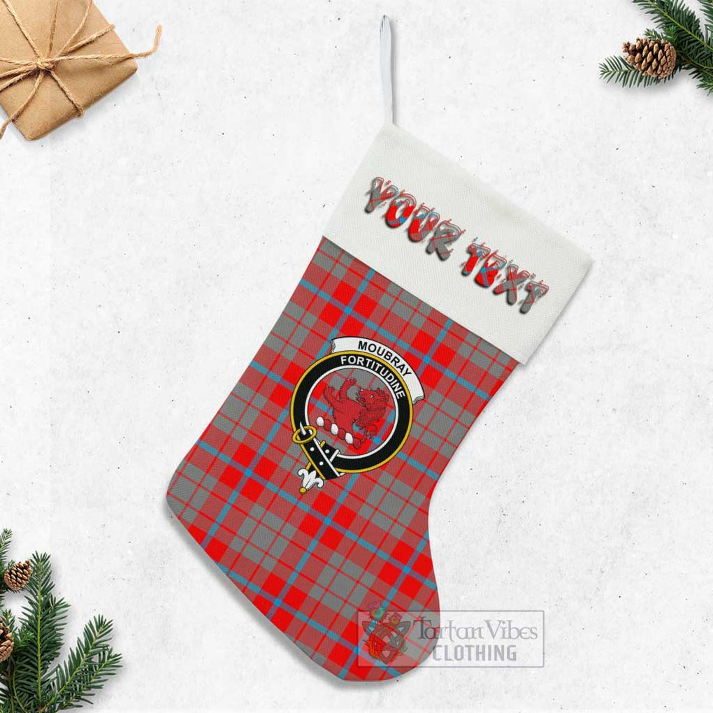 Moubray Tartan Family Crest Christmas Stocking with Personalized Text - Tartan Vibes Clothing