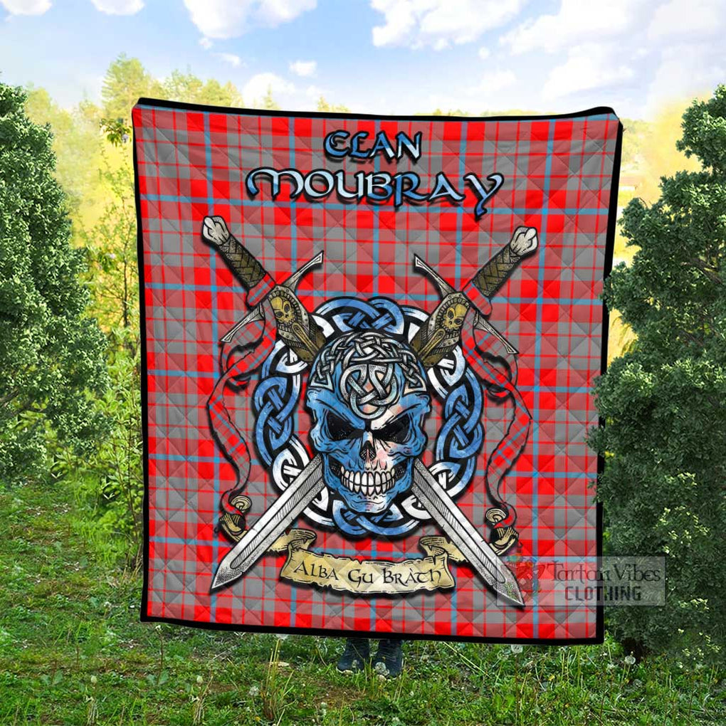 Moubray Tartan Quilt with Celtic Skull Alba Gu Brath Style - Tartan Vibes Clothing