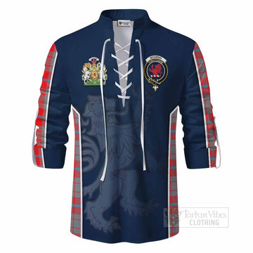 Moubray Tartan Ghillie Kilt Shirt with Family Crest and Lion Rampant Vibes Sport Style - Tartan Vibes Clothing