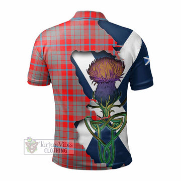Moubray Tartan Family Crest Polo Shirt Scottish Thistle Celtic Inspired - Tartan Vibes Clothing