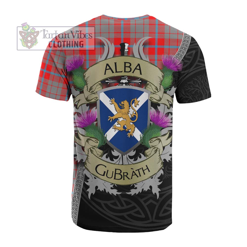 Tartan Vibes Clothing Moubray Tartan Family Crest Cotton T-shirt Lion Rampant Royal Thistle Shield Celtic Inspired