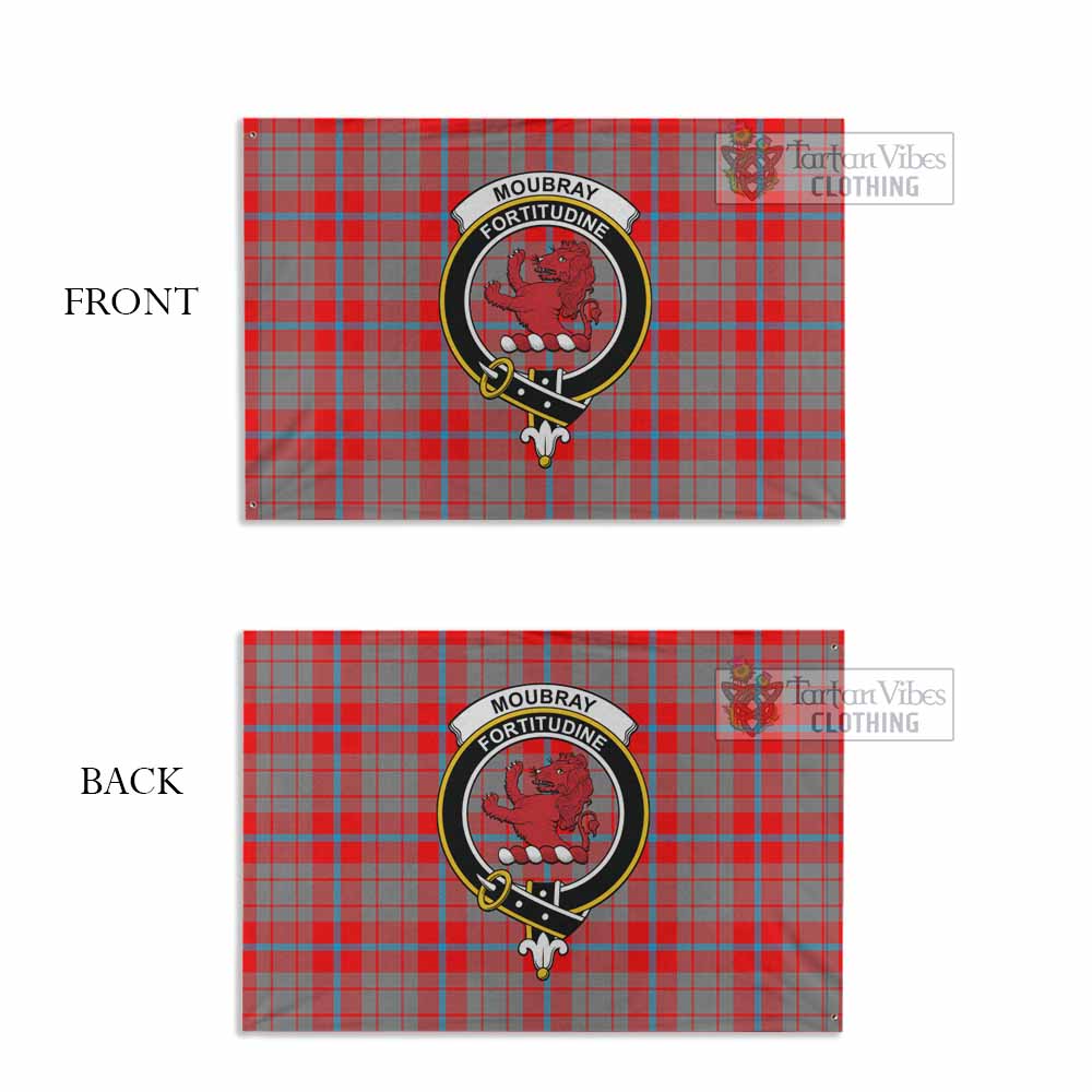 Tartan Vibes Clothing Moubray Tartan House Flag with Family Crest