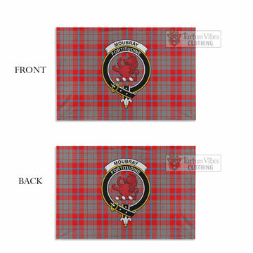 Tartan Vibes Clothing Moubray Tartan House Flag with Family Crest