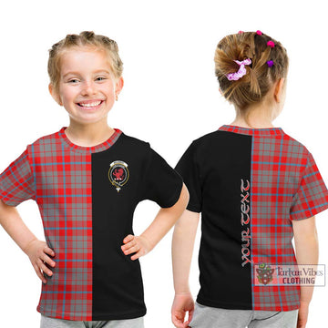Moubray Tartan Kid T-Shirt with Family Crest and Half Of Me Style - Tartan Vibes Clothing