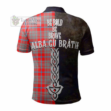 Moubray Tartan Family Crest Polo Shirt Alba Gu Brath Be Brave Lion Ancient Style - Tartan Vibes Clothing