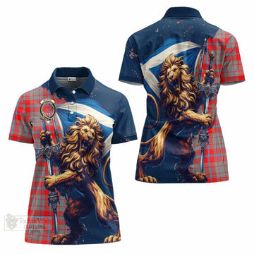 Moubray Tartan Family Crest Women's Polo Shirt with Scottish Majestic Lion - Tartan Vibes Clothing