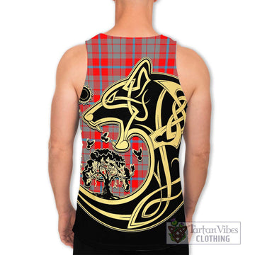 Moubray Tartan Men's Tank Top with Family Crest Celtic Wolf Style - Tartan Vibes Clothing