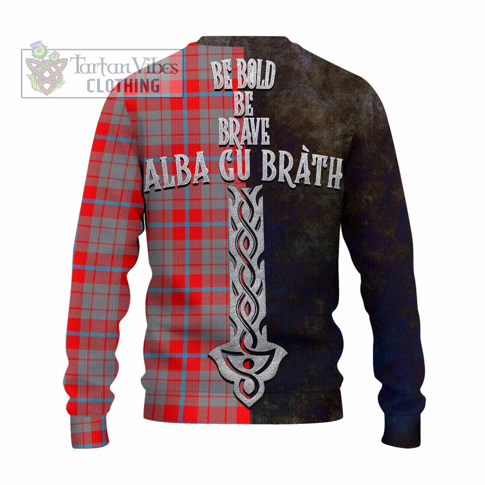 Tartan Vibes Clothing Moubray Tartan Family Crest Knitted Sweater Alba Gu Brath Be Brave Lion Ancient Style
