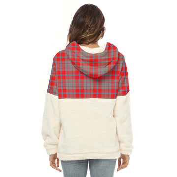 Moubray Tartan Half Style Women's Borg Fleece Hoodie with Half Zip - Tartan Vibes Clothing