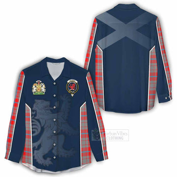 Moubray Tartan Women's Casual Shirt with Family Crest and Lion Rampant Vibes Sport Style - Tartan Vibes Clothing