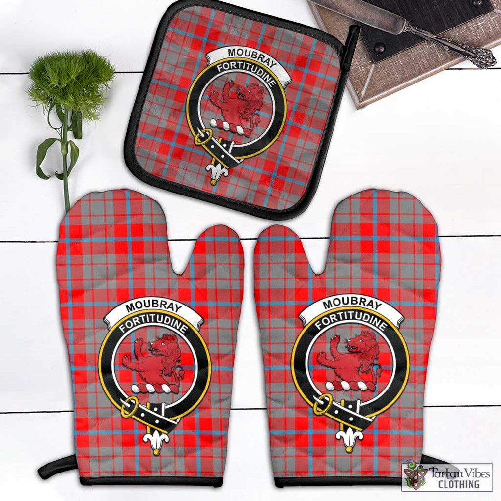 Moubray Tartan Combo Oven Mitt & Pot-Holder with Family Crest Black - Tartan Vibes Clothing