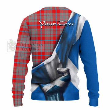 Moubray Tartan Knitted Sweater with Family Crest Scotland Patriotic Style - Tartan Vibes Clothing